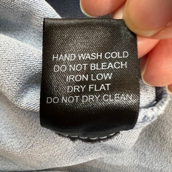 Blashe Denim Tank Dress Junior Large Light Wash Blue Stretch Sheath Sleeveless - Picture 8 of 8